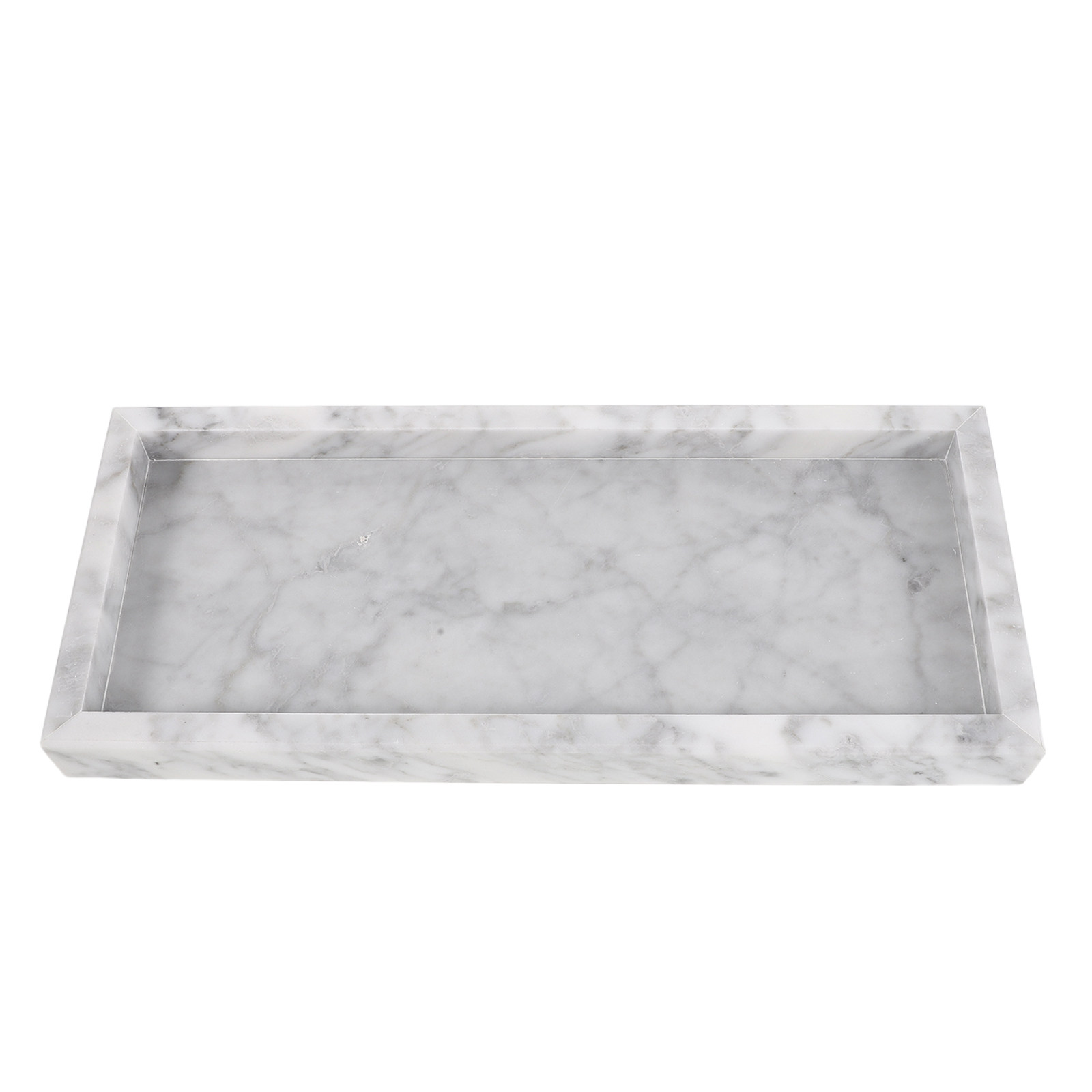 Home Bathroom Organizer - 12x5 Rectangle Marble Tray Vanity Tray