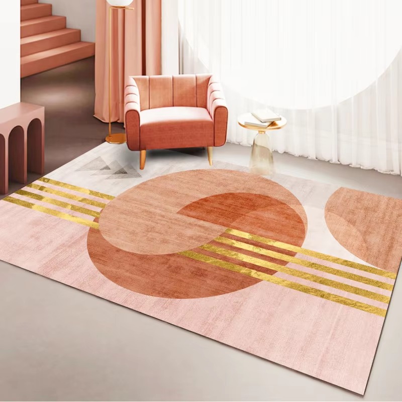Home Bathroom Trends - VIKAMA Macaron-Colored Abstract Rug for Bedrooms,