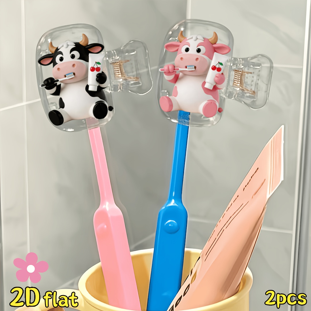 2pcs Cow Toothbrush Holder Tra - đánh giá và giá Home Essentials Bathroom Storage