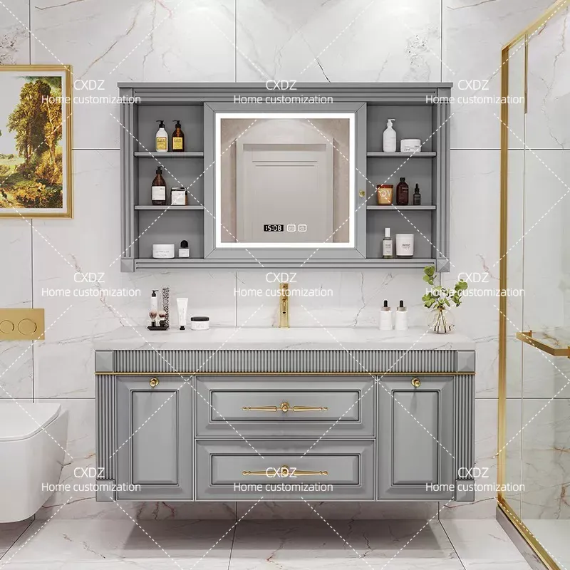 American Oak Rock Slab Seamles - đánh giá và giá Home Bathroom Vanity Combo
